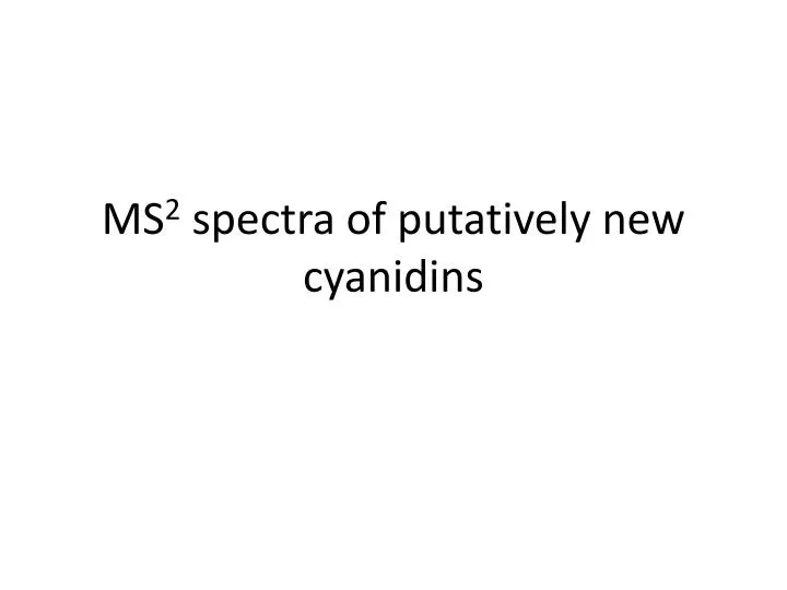 ms 2 spectra of putatively new cyanidins