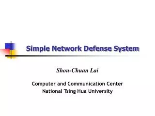 Simple Network Defense System