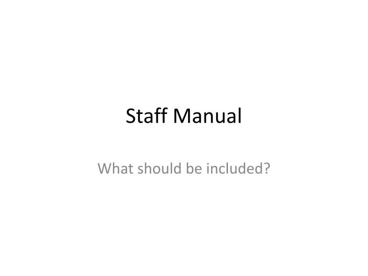 staff manual