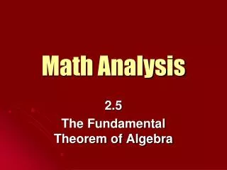 Math Analysis