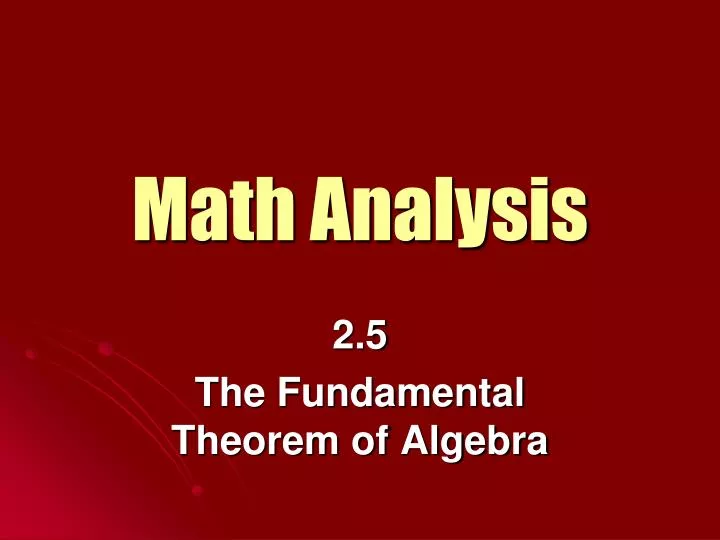 math analysis