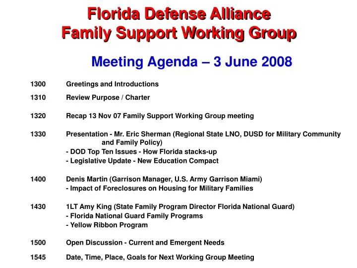 florida defense alliance family support working group