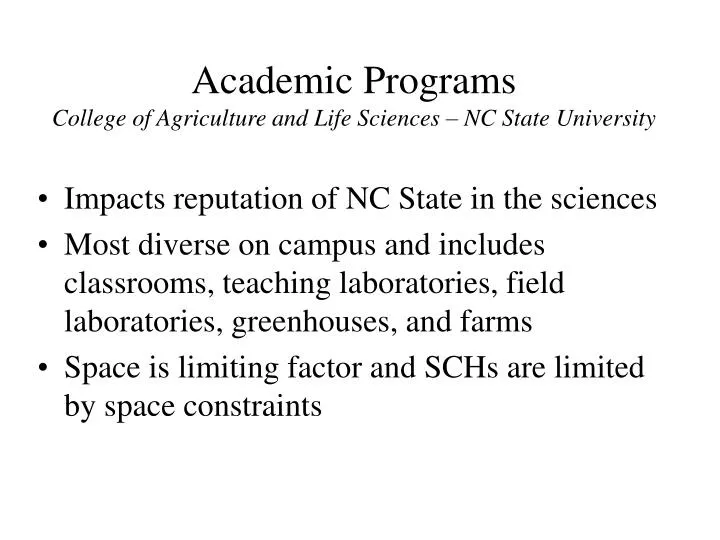 academic programs college of agriculture and life sciences nc state university