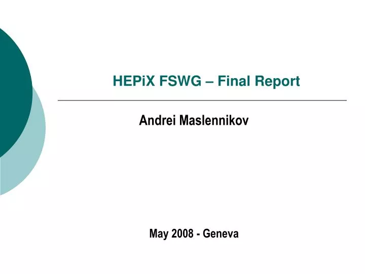 hepix fswg final report