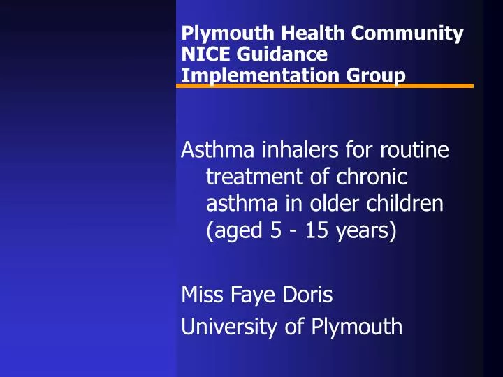 plymouth health community nice guidance implementation group