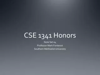 CSE 1341 Honors