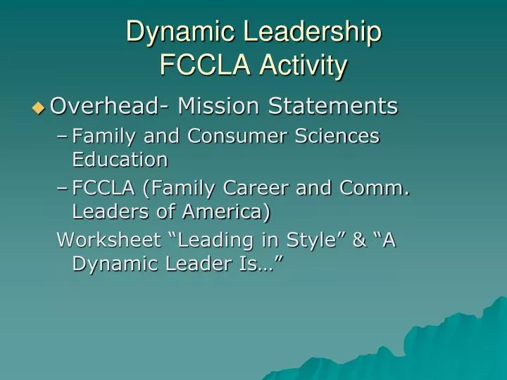dynamic leadership fccla activity