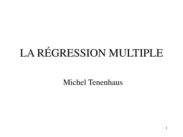 la r gression multiple