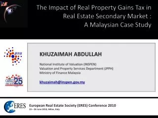 The Impact of Real Property Gains Tax in Real Estate Secondary Market : A Malaysian Case Study