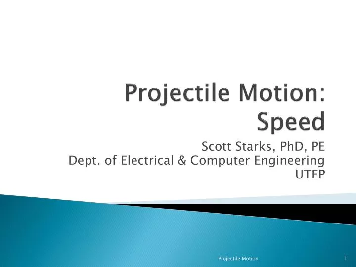 projectile motion speed