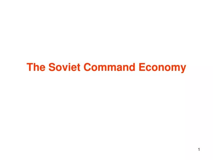 the soviet command economy