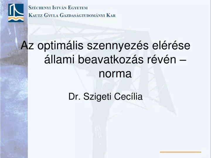 az optim lis szennyez s el r se llami beavatkoz s r v n norma