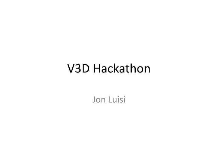 v3d hackathon