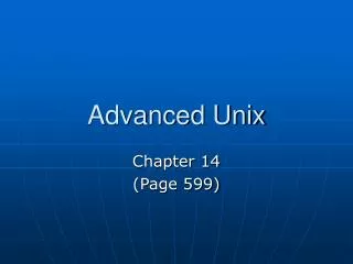 Advanced Unix