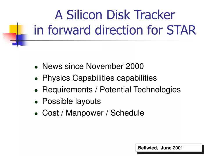 a silicon disk tracker in forward direction for star