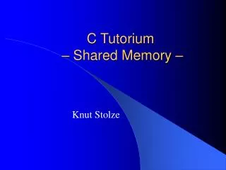 c tutorium shared memory