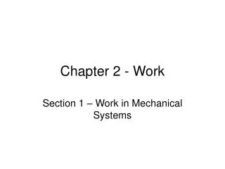 Chapter 2 - Work