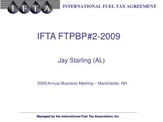 IFTA FTPBP#2-2009