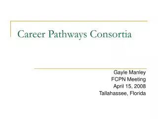 Career Pathways Consortia