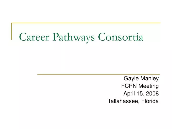 career pathways consortia