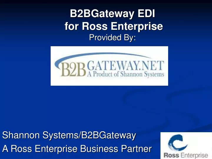 b2bgateway edi for ross enterprise provided by