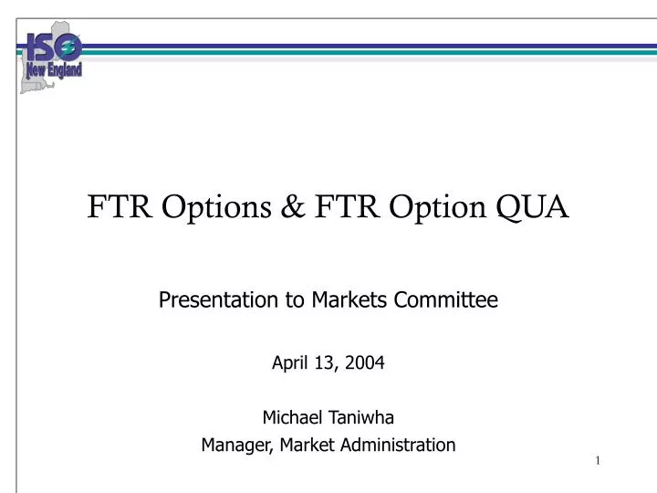 ftr options ftr option qua