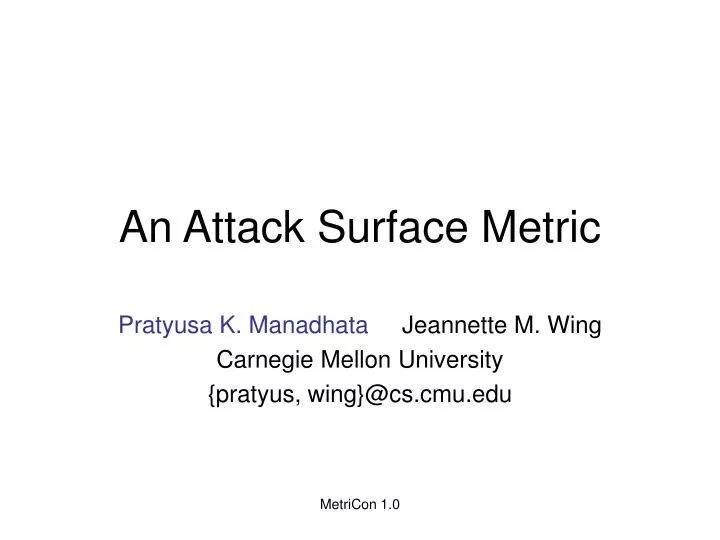 an attack surface metric