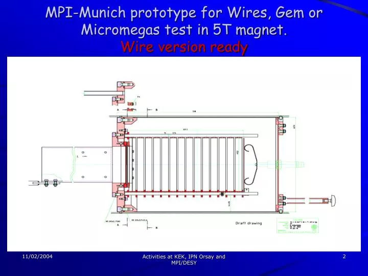 mpi munich prototype for wires gem or micromegas test in 5t magnet wire version ready