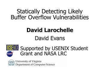 Statically Detecting Likely Buffer Overflow Vulnerabilities