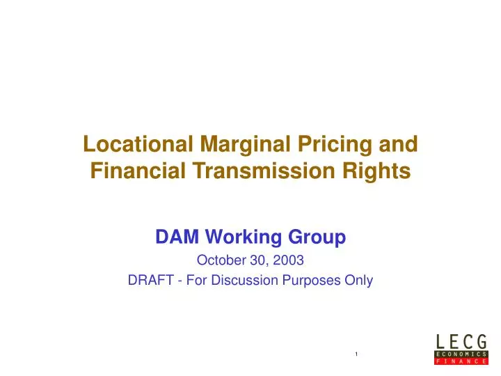 locational marginal pricing and financial transmission rights