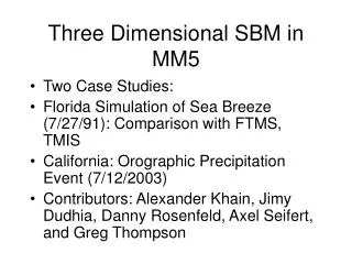 three dimensional sbm in mm5