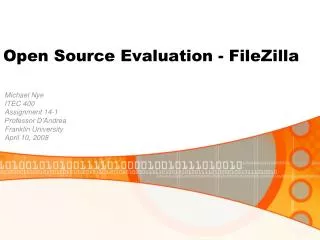 Open Source Evaluation - FileZilla