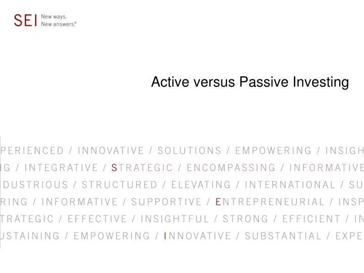 active versus passive investing