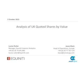 Analysis of UK Quoted Shares by Value