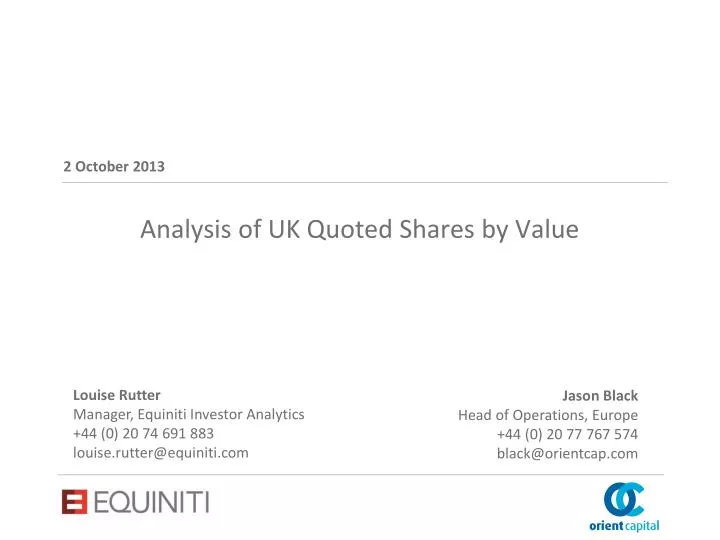 analysis of uk quoted shares by value