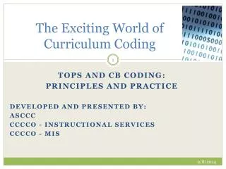 The Exciting World of Curriculum Coding