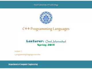 C ++ Programming Languages