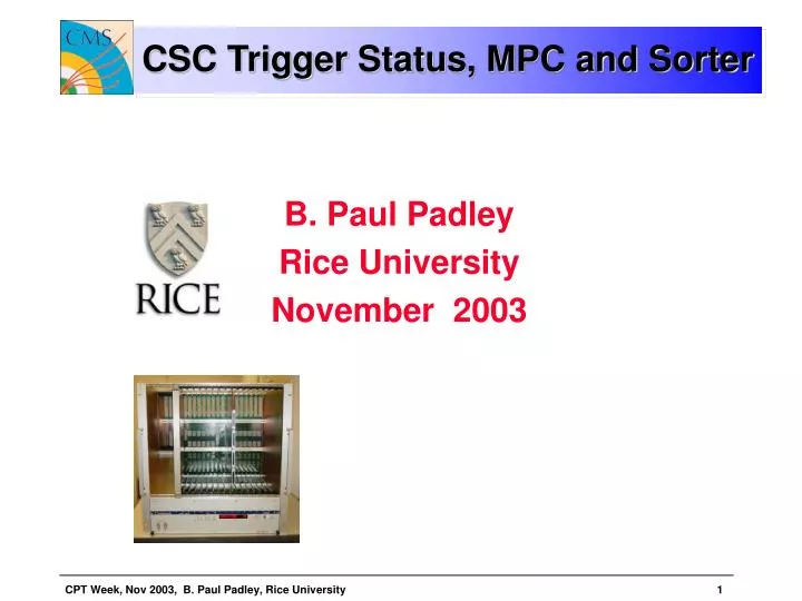 csc trigger status mpc and sorter