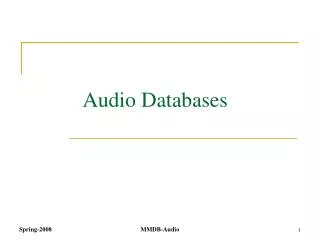 Audio Databases