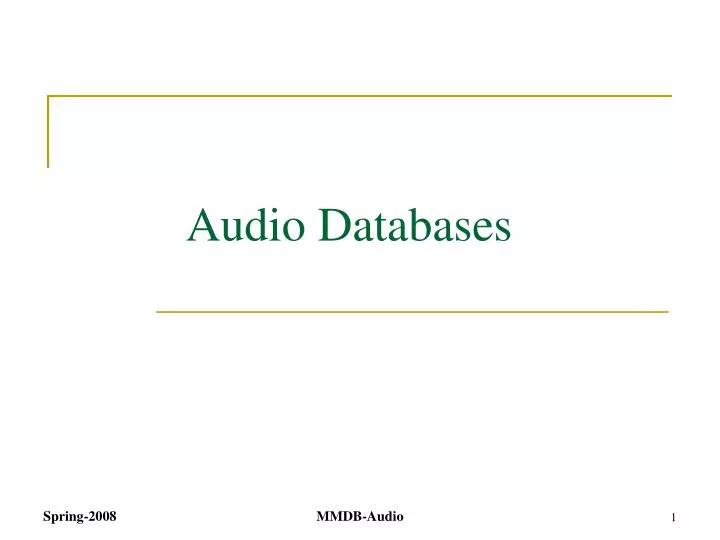 audio databases