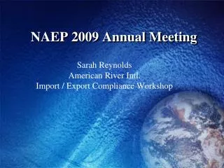 NAEP 2009 Annual Meeting
