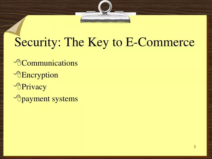 security the key to e commerce