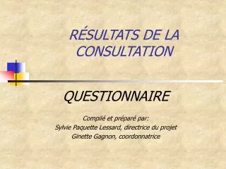 r sultats de la consultation