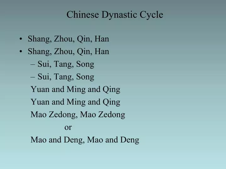 chinese dynastic cycle