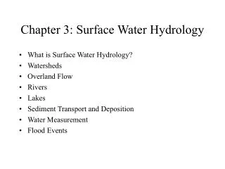 Chapter 3: Surface Water Hydrology