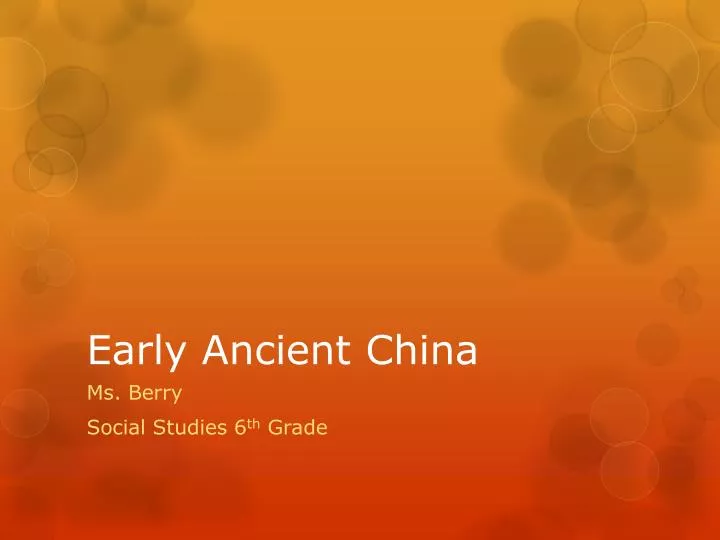 early ancient china