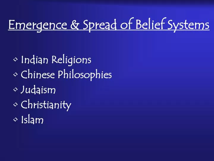 emergence spread of belief systems
