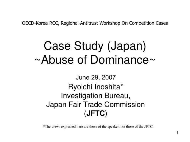 case study japan abuse of dominance