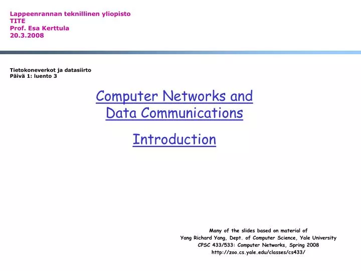 computer networks and data communications introduction
