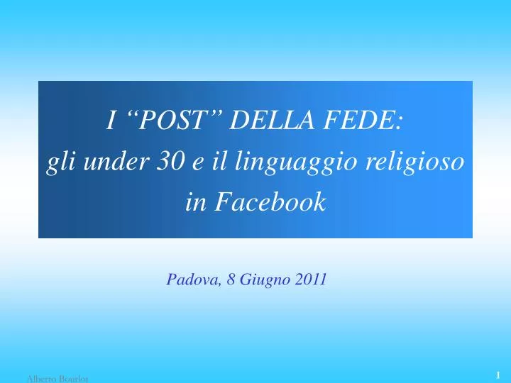 i post della fede gli under 30 e il linguaggio religioso in facebook